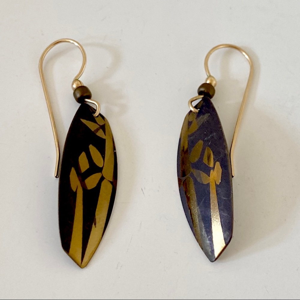 Holly Yashi Gold Floral Earrings - Beautiful Niobium